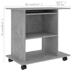 Tietokonepöytä betoninharmaa 80x50x75 cm lastulevy hinta ja tiedot | Tietokonepöydät ja työpöydät | hobbyhall.fi