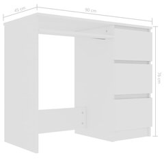 Työpöytä valkoinen 90x45x76 cm lastulevy hinta ja tiedot | Tietokonepöydät ja työpöydät | hobbyhall.fi