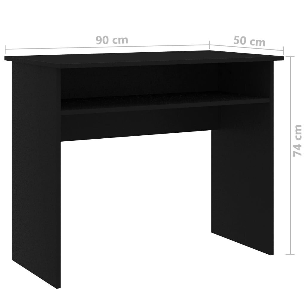 Työpöytä musta 90x50x74 cm lastulevy hinta ja tiedot | Tietokonepöydät ja työpöydät | hobbyhall.fi