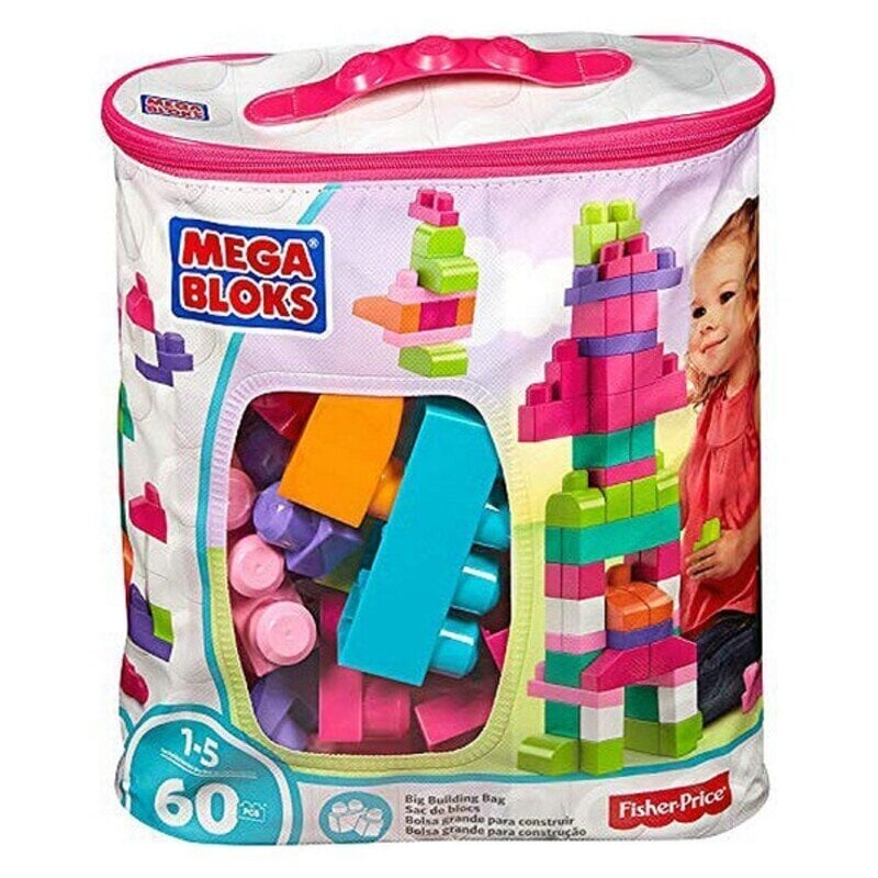 MegaBlocks Big building bag 60 osaa, pinkki hinta ja tiedot | Vauvan lelut | hobbyhall.fi