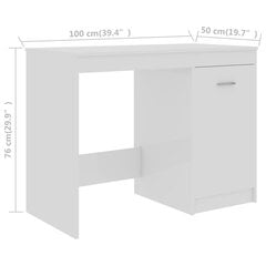 Työpöytä korkeakiilto valkoinen 100x50x76 cm lastulevy hinta ja tiedot | Tietokonepöydät ja työpöydät | hobbyhall.fi