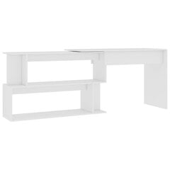 Kulmapöytä valkoinen 200x50x76 cm lastulevy hinta ja tiedot | Tietokonepöydät ja työpöydät | hobbyhall.fi