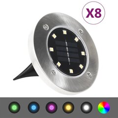 Aurinkoenergia maavalaisimet 8 kpl LED RGB värit hinta ja tiedot | Puutarha- ja ulkovalot | hobbyhall.fi