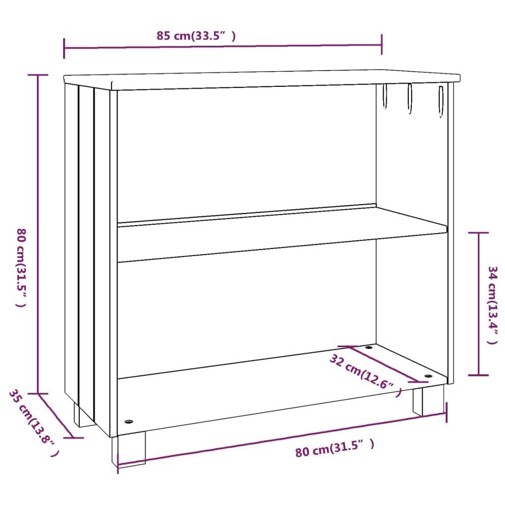 Sivupöytä HAMAR vaaleanharmaa 85x35x80 cm täysi mänty hinta ja tiedot | Olohuoneen kaapit ja lipastot | hobbyhall.fi