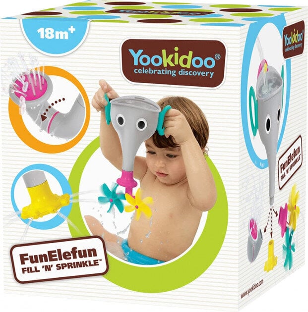 YOOKIDOO Kylpylely FunElefun Fill ´N´ Sprinkle, harmaa hinta ja tiedot | Vauvan lelut | hobbyhall.fi