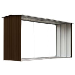 Puuvaja galvanoitu teräs 330x92x153 cm ruskea hinta ja tiedot | Piharakennukset | hobbyhall.fi