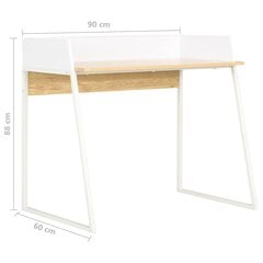 Työpöytä valkoinen ja tammi 90x60x88 cm hinta ja tiedot | Tietokonepöydät ja työpöydät | hobbyhall.fi