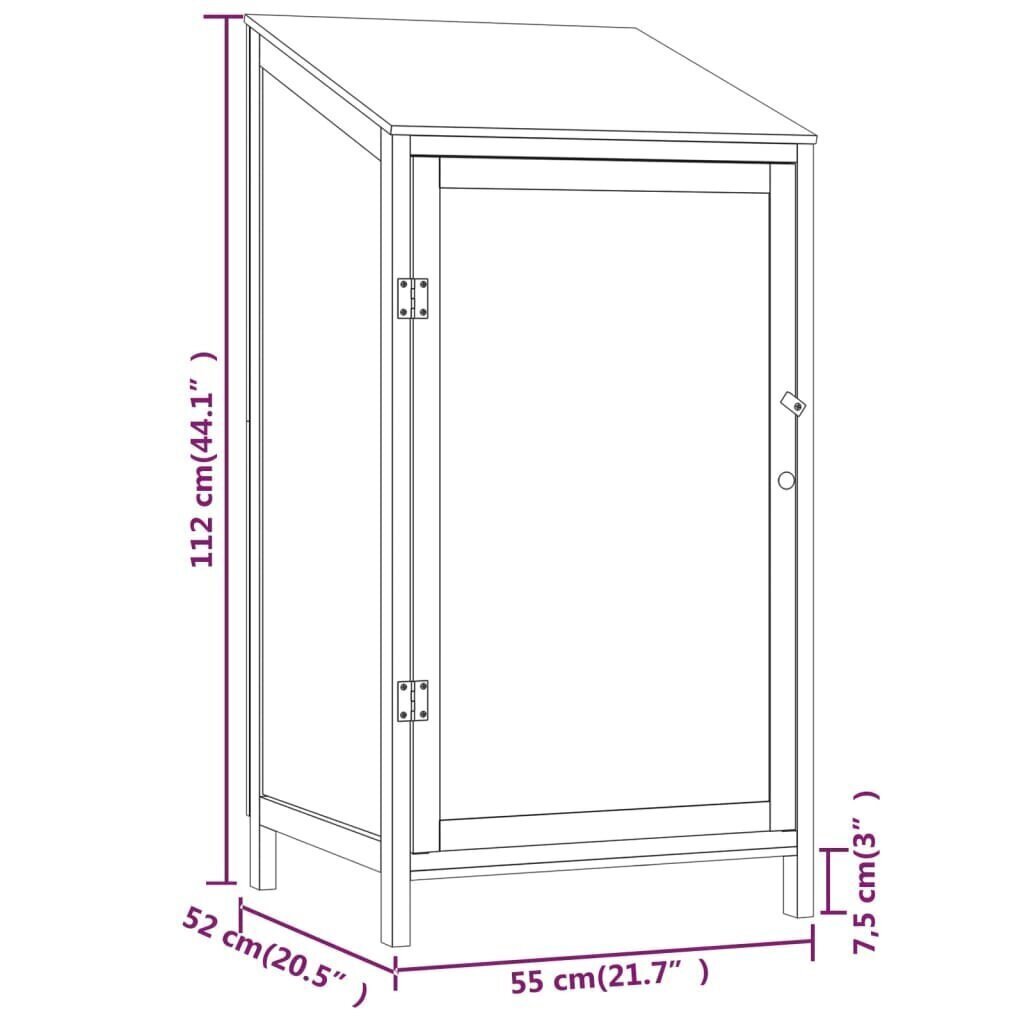 Puutarhavaja ruskea 55x52x112 cm täysi kuusi hinta ja tiedot | Piharakennukset | hobbyhall.fi