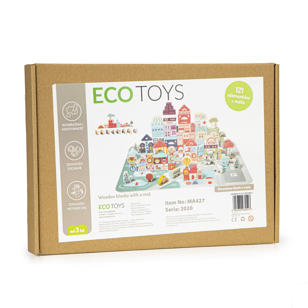 Ecotoys rakennuspalikat, 121 osainen hinta ja tiedot | Vauvan lelut | hobbyhall.fi