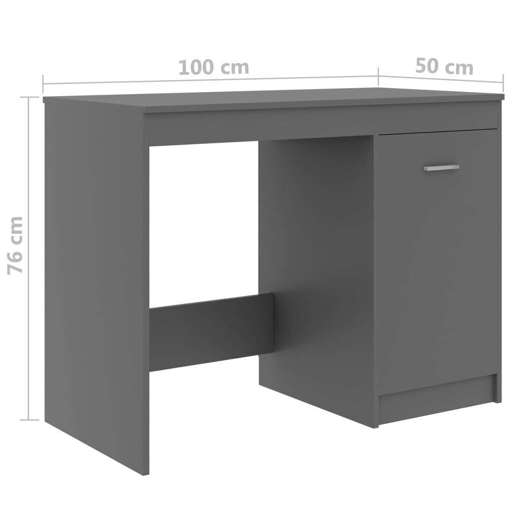 Työpöytä harmaa 100x50x76 cm lastulevy hinta ja tiedot | Tietokonepöydät ja työpöydät | hobbyhall.fi