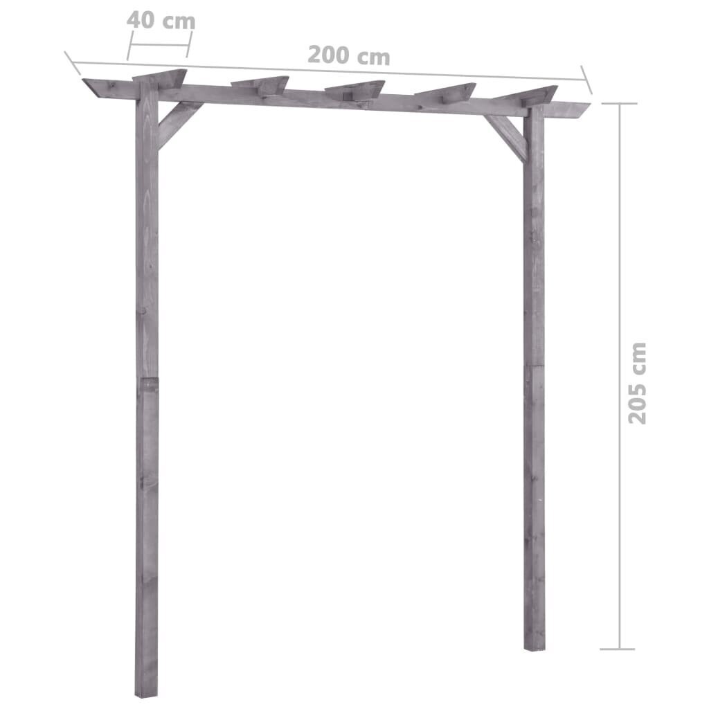 Puutarhapergola, 200x40x205cm, kyllästetty mänty, hinta ja tiedot | Kukkatelineet ja kukkapöydät | hobbyhall.fi