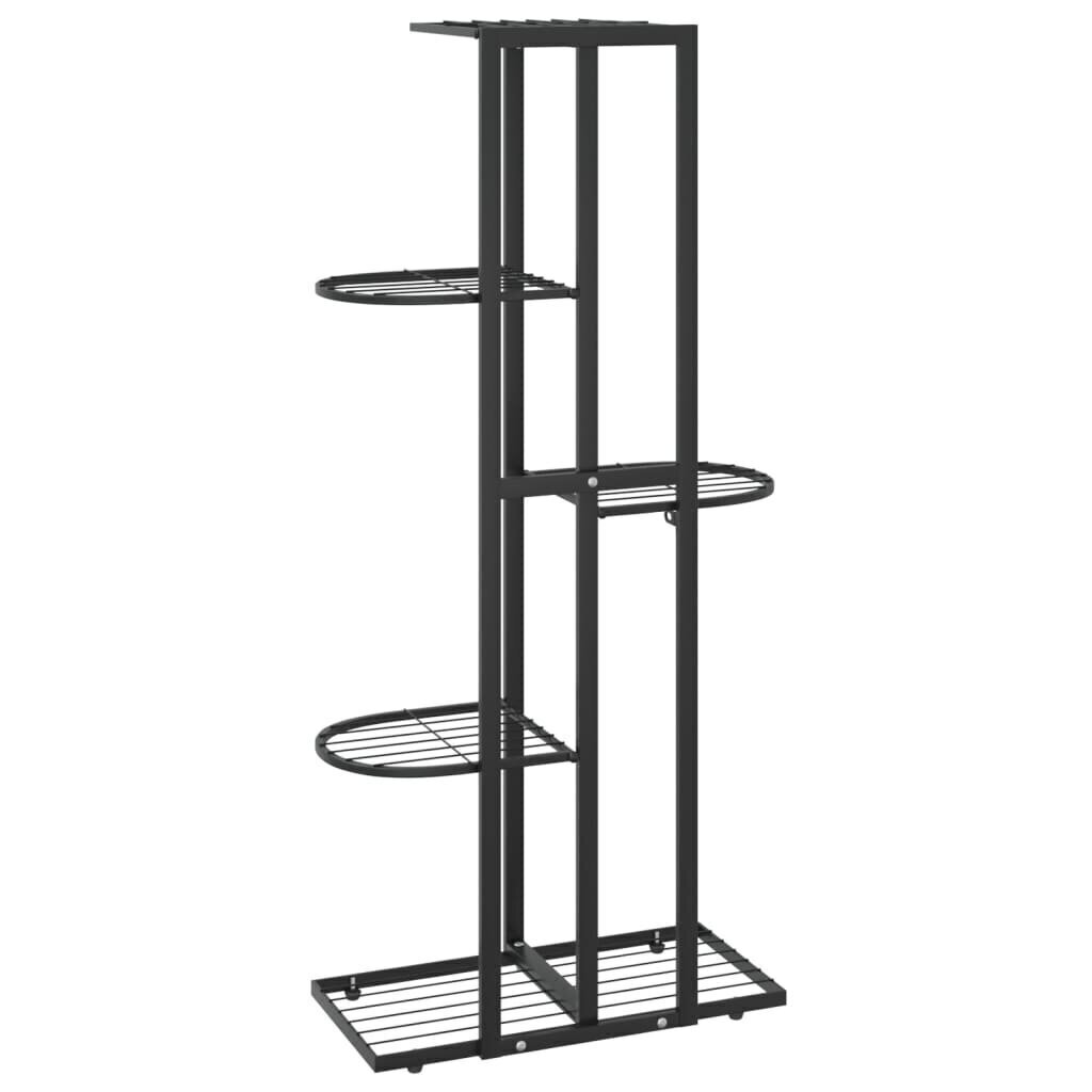 5-kerroksinen kukkateline 43x22x98 cm musta metalli hinta ja tiedot | Kukkatelineet ja kukkapöydät | hobbyhall.fi