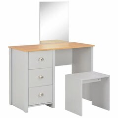 Meikkipöytä peilillä ja jakkaralla harmaa 104x45x131 cm hinta ja tiedot | Peilipöydät | hobbyhall.fi