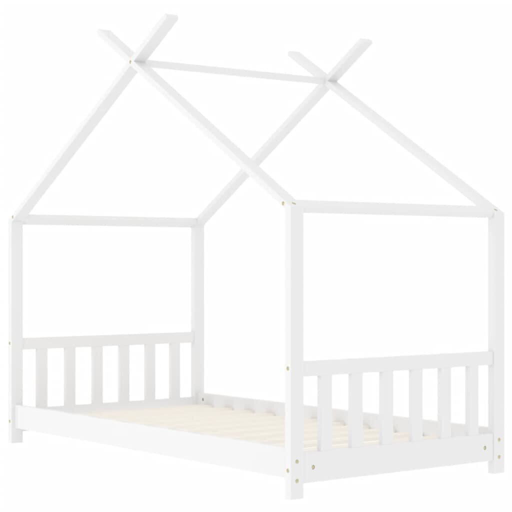Lasten sängynrunko valkoinen täysi mänty 80x160 cm hinta ja tiedot | Lastensängyt | hobbyhall.fi