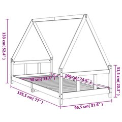 Lasten sängynrunko musta 90x190 cm täysi mänty hinta ja tiedot | Lastensängyt | hobbyhall.fi