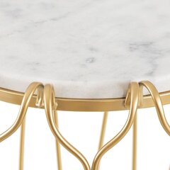 Sivupöytä 43 x 43 x 50 cm, kulta/valkoinen hinta ja tiedot | Sohvapöydät | hobbyhall.fi