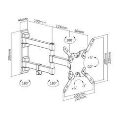 Kääntyvä kiinnike 13-42 tuuman lcd-televisioille hinta ja tiedot | TV-seinätelineet | hobbyhall.fi