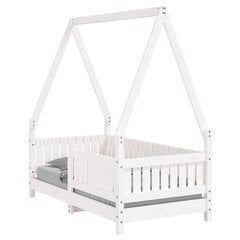 Lasten sängynrunko valkoinen 70x140 cm täysi mänty hinta ja tiedot | Lastensängyt | hobbyhall.fi
