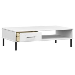 Sohvapöytä metallijaloilla valkoinen täysi mänty OSLO hinta ja tiedot | Sohvapöydät | hobbyhall.fi