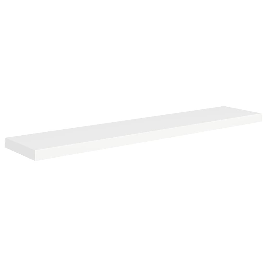 Kelluvat seinähyllyt 4 kpl valkoinen 120x23,5x3,8 cm MDF hinta ja tiedot | Hyllyt | hobbyhall.fi