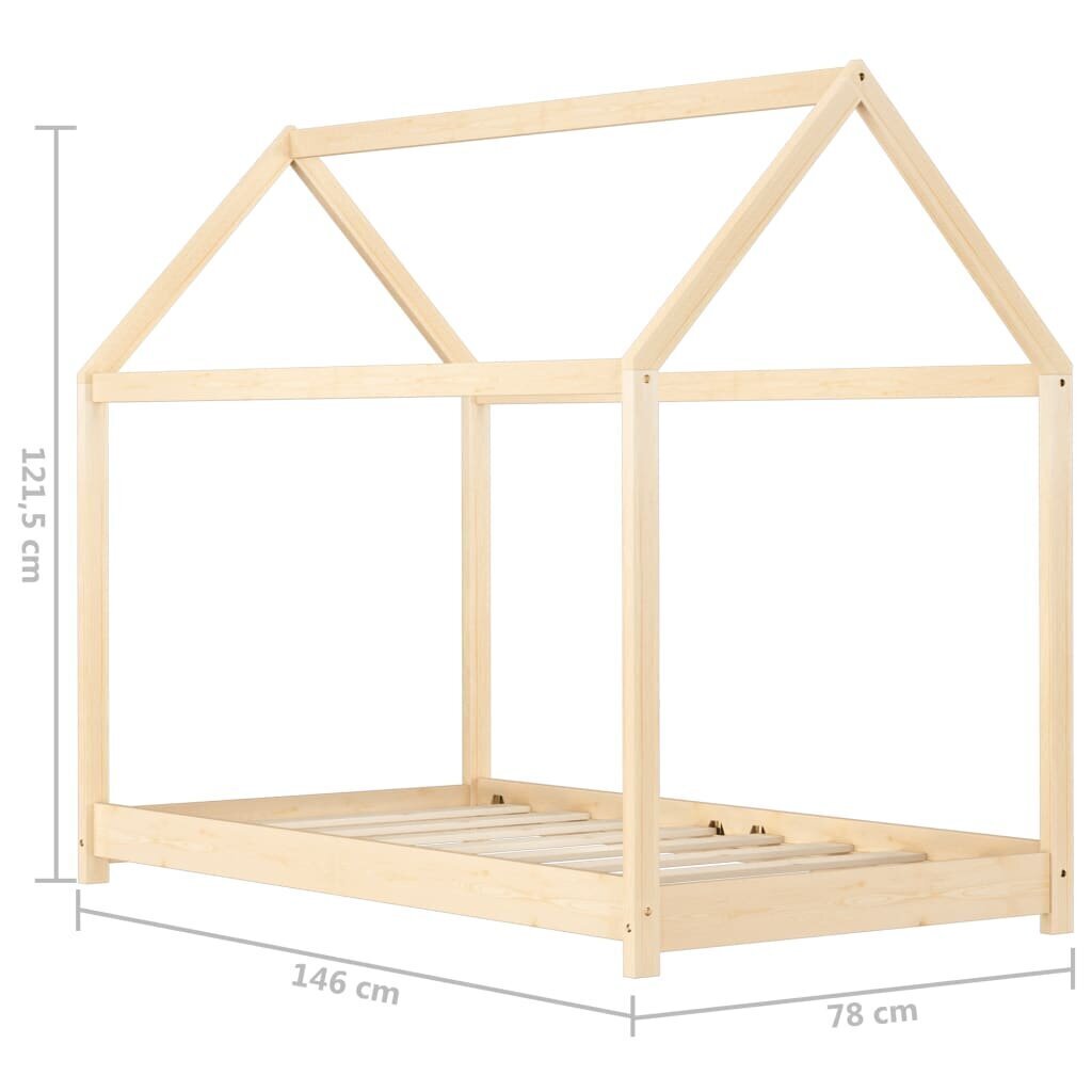 Lasten sängynrunko täysi mänty 70x140 cm hinta ja tiedot | Lastensängyt | hobbyhall.fi