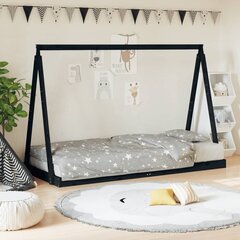 Lasten sängynrunko musta 90x190 cm täysi mänty hinta ja tiedot | Lastensängyt | hobbyhall.fi
