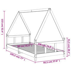 Lasten sängynrunko 90x190 cm täysi mänty hinta ja tiedot | Lastensängyt | hobbyhall.fi