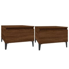 Sivupöydät 2 kpl ruskea tammi 50x46x35 cm tekninen puu hinta ja tiedot | Sohvapöydät | hobbyhall.fi