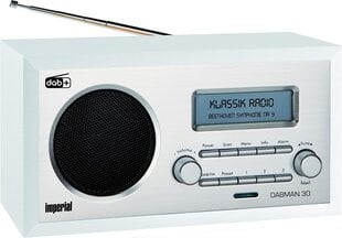 Imperial Dabman 30 Digital Radio (DAB+ / DAB / VHF, AUX In, mukaan lukien virtalähde) Valkoinen hinta ja tiedot | Kelloradiot ja herätyskellot | hobbyhall.fi