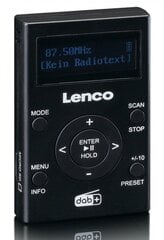 Lenco PDR-011BK - kannettava tasku DAB+ / FM-radio ja MP4-soitin hinta ja tiedot | Kelloradiot ja herätyskellot | hobbyhall.fi