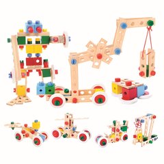 Lasten puinen rakennussarja Bino, 120 osaa hinta ja tiedot | Kehittävät lelut | hobbyhall.fi