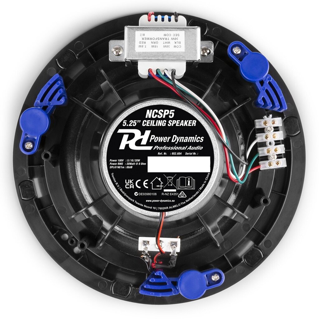 Power Dynamics NCSP5 matalaprofiilinen kattokaiutin 100V 5,25" valkoinen hinta ja tiedot | Kaiuttimet ja soundbarit | hobbyhall.fi