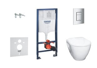 Wc-sarja Grohe Serel 5in1: WC piilotettu runko + WC + painike + hitaasti sulkeutuva kansi + tuore hajusäiliö + äänieristetty tiiviste hinta ja tiedot | WC-istuimet | hobbyhall.fi