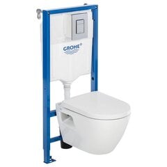 Wc-sarja Grohe Serel 5in1: WC piilotettu runko + WC + painike + hitaasti sulkeutuva kansi + tuore hajusäiliö + äänieristetty tiiviste hinta ja tiedot | WC-istuimet | hobbyhall.fi