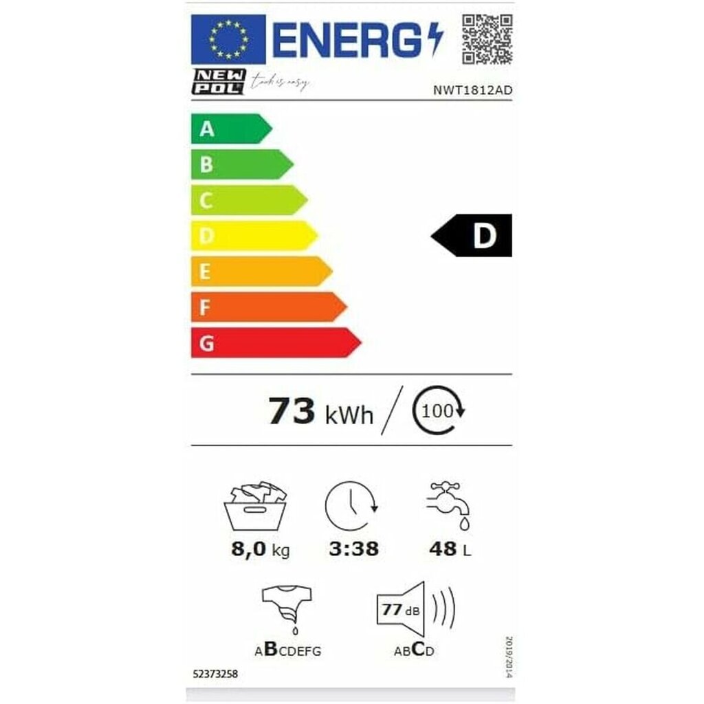 Uusi Pol NWT1812AD hinta ja tiedot | Pyykinpesukoneet | hobbyhall.fi