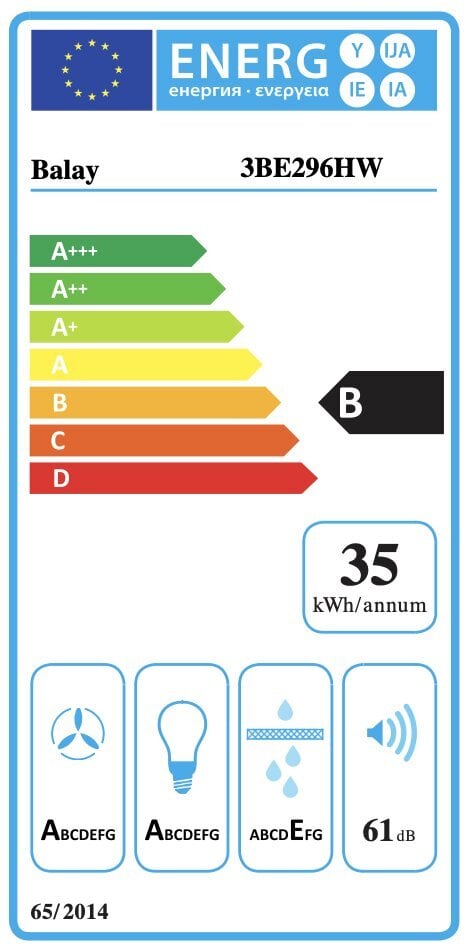 Balay 3BE296HW hinta ja tiedot | Liesituulettimet | hobbyhall.fi
