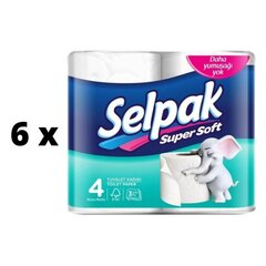 WC-paperi SELPAK, 3 kerrosta, 18,6 metriä, 150 arkkia, 4 kpl. x 6 kpl. paketti hinta ja tiedot | WC-paperit ja talouspaperit | hobbyhall.fi