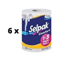 Paperipyyhe Selpak Maxi Roll 270 kpl. lehdet, 36,1 m. x 6 kpl. paketti hinta ja tiedot | WC-paperit ja talouspaperit | hobbyhall.fi