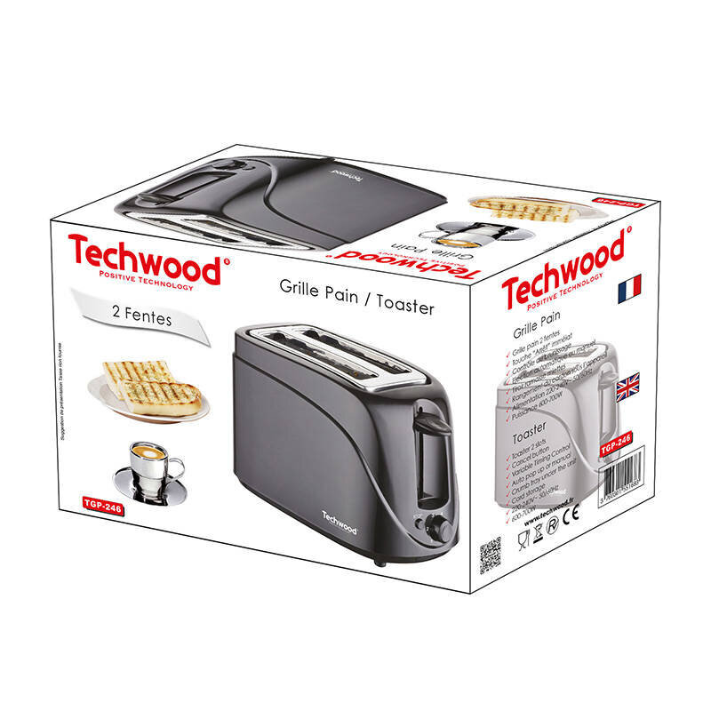 Techwood TGP-246 leivänpaahdin (musta) hinta ja tiedot | Leivänpaahtimet | hobbyhall.fi