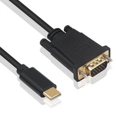 Ewent USB C/VGA, 1,8 m hinta ja tiedot | Kaapelit ja adapterit | hobbyhall.fi