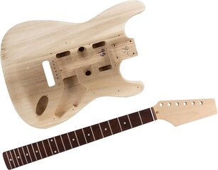 Rocktile Diy Strat Kit E -Guitar -"Do -it -itsesi" Kit Strat -tyyli -Body: Paulownia -neck: Maple -ruuvattu -Kerenlauta: Blackwood hinta ja tiedot | Soittimien lisätarvikkeet | hobbyhall.fi