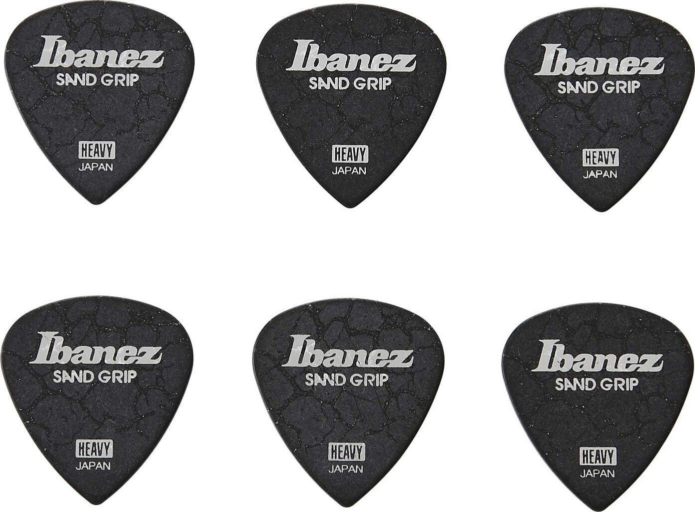 Ibanez Grip Wizard -sarja Sand Grip Flat Pick Crack -malli - Musta 6 kappaletta (PPA16HCG -BK) hinta ja tiedot | Soittimien lisätarvikkeet | hobbyhall.fi