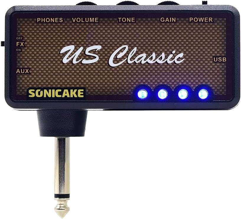 Sonicake mini -vahvistin Reverb Effect AMP -kuulokkeiden vahvistintasku uudelleen latautuneen kuulokevahvistin USA Classic hinta ja tiedot | Soittimien lisätarvikkeet | hobbyhall.fi