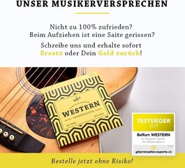 Belfort®-kitaran kielet länsimaiselle kitara-teräsfosforipronssille (7 merkkijono) länsimaiselle kitaralle ja akustiselle kitaralle Sisältää: 4 poiminta + ylimääräinen E-merkkijono hinta ja tiedot | Soittimien lisätarvikkeet | hobbyhall.fi