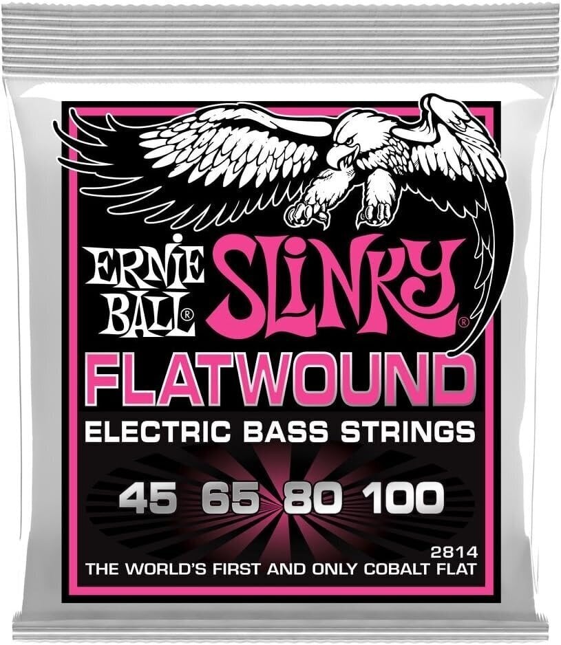 Ernie Ball Super Slinky Flate Wound E-Bass -jonot, Vahvuus 45-100 hinta ja tiedot | Soittimien lisätarvikkeet | hobbyhall.fi