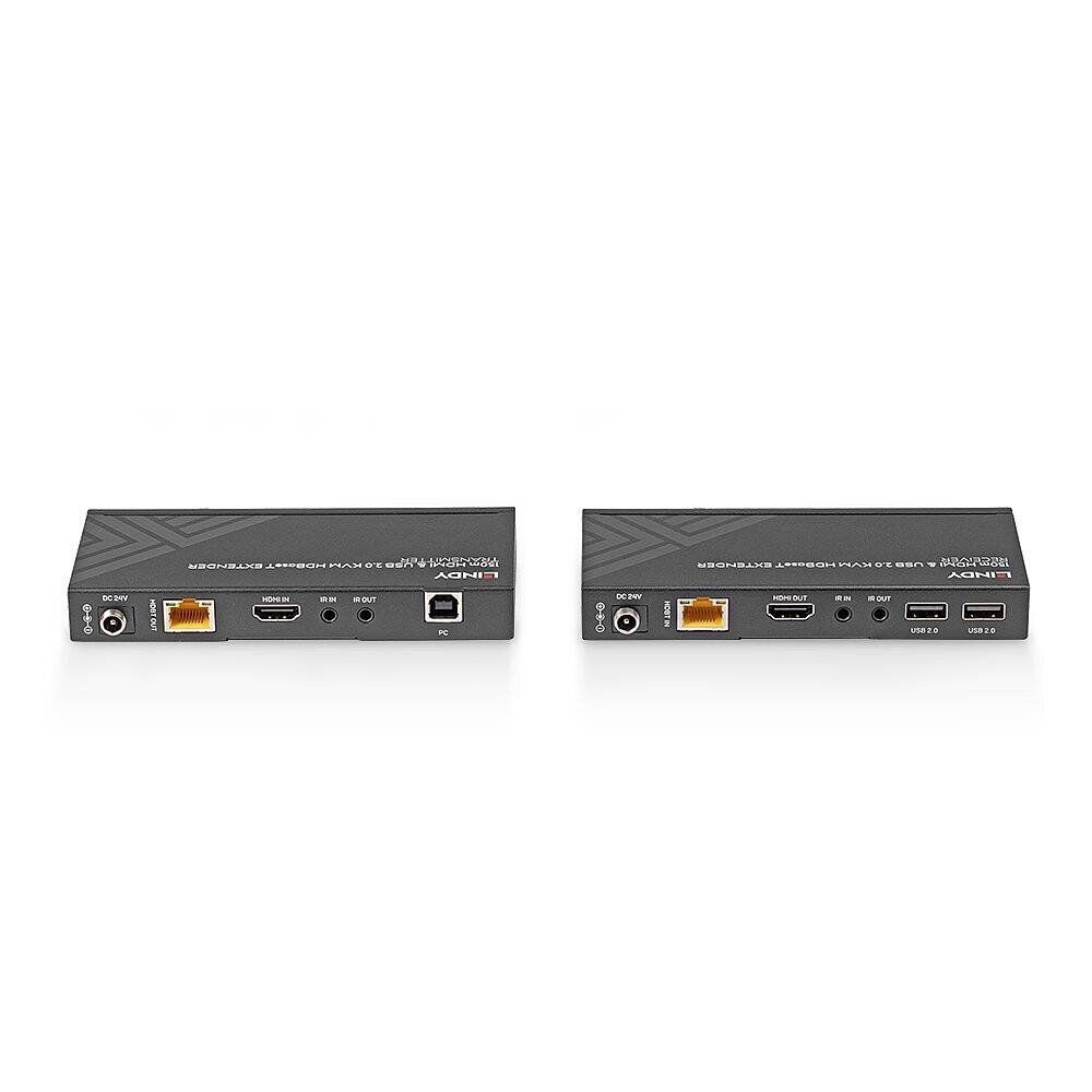 I/o extender hdmi 150m cat6/4k60 irhdbasetkvm 39384, Lindy hinta ja tiedot | Kaapelit ja adapterit | hobbyhall.fi