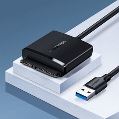 Sovitinkaapeli, Ugreen CR1081, SATA 2.5'' / 3.5'' USB 3.0 HDD ja SSD enintään 12 TB, musta hinta ja tiedot | Kaapelit ja adapterit | hobbyhall.fi