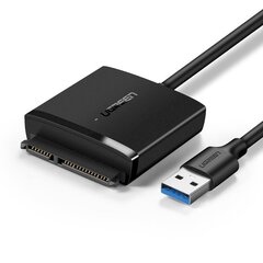 Sovitinkaapeli, Ugreen CR1081, SATA 2.5'' / 3.5'' USB 3.0 HDD ja SSD enintään 12 TB, musta hinta ja tiedot | Kaapelit ja adapterit | hobbyhall.fi