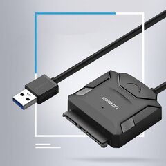 Sovitinkaapeli, Ugreen CR1081, SATA 2.5 / 3.5, USB 3.0, kiintolevy ja SSD enintään 4 TB, musta hinta ja tiedot | Kaapelit ja adapterit | hobbyhall.fi