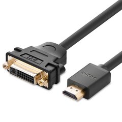 Adapterikaapeli, Ugreen, DVI sisäinen - HDMI ulkoinen 22 cm, musta hinta ja tiedot | Kaapelit ja adapterit | hobbyhall.fi